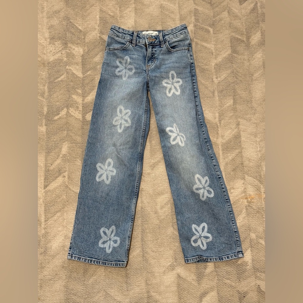 🌼 Abercrombie Kids High-Rise Wide Leg Jeans | 7/8 Long
